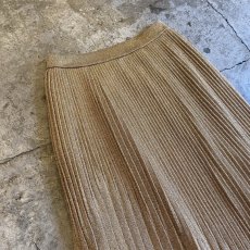 画像3: GOLD COLOR GLITTER PATTERN PLEATS DESIGN LONG SKIRT / W20~W30 (3)