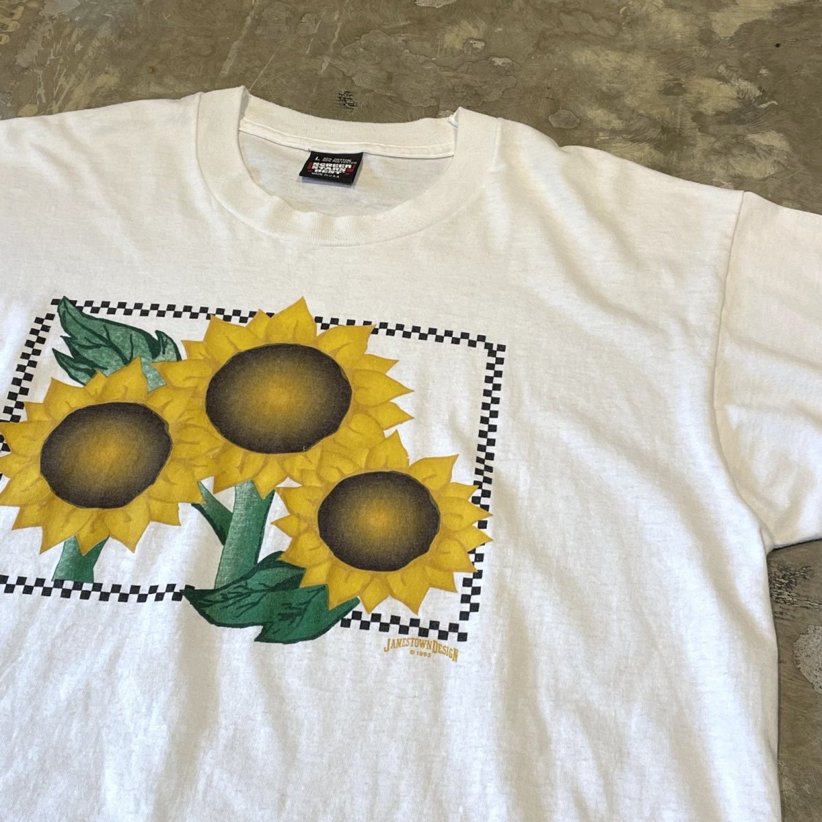 画像4: 90's SUNFLOWER FRONT PRINTED S/S TEE / Mens L / MADE IN USA (4)