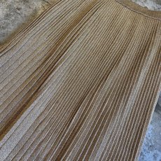 画像6: GOLD COLOR GLITTER PATTERN PLEATS DESIGN LONG SKIRT / W20~W30 (6)