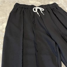 画像3: FRONT LINE BLACK COLOR STRAIGHT SWEAT PANTS / FREE (3)