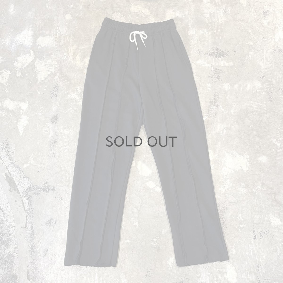 画像1: FRONT LINE BLACK COLOR STRAIGHT SWEAT PANTS / FREE (1)