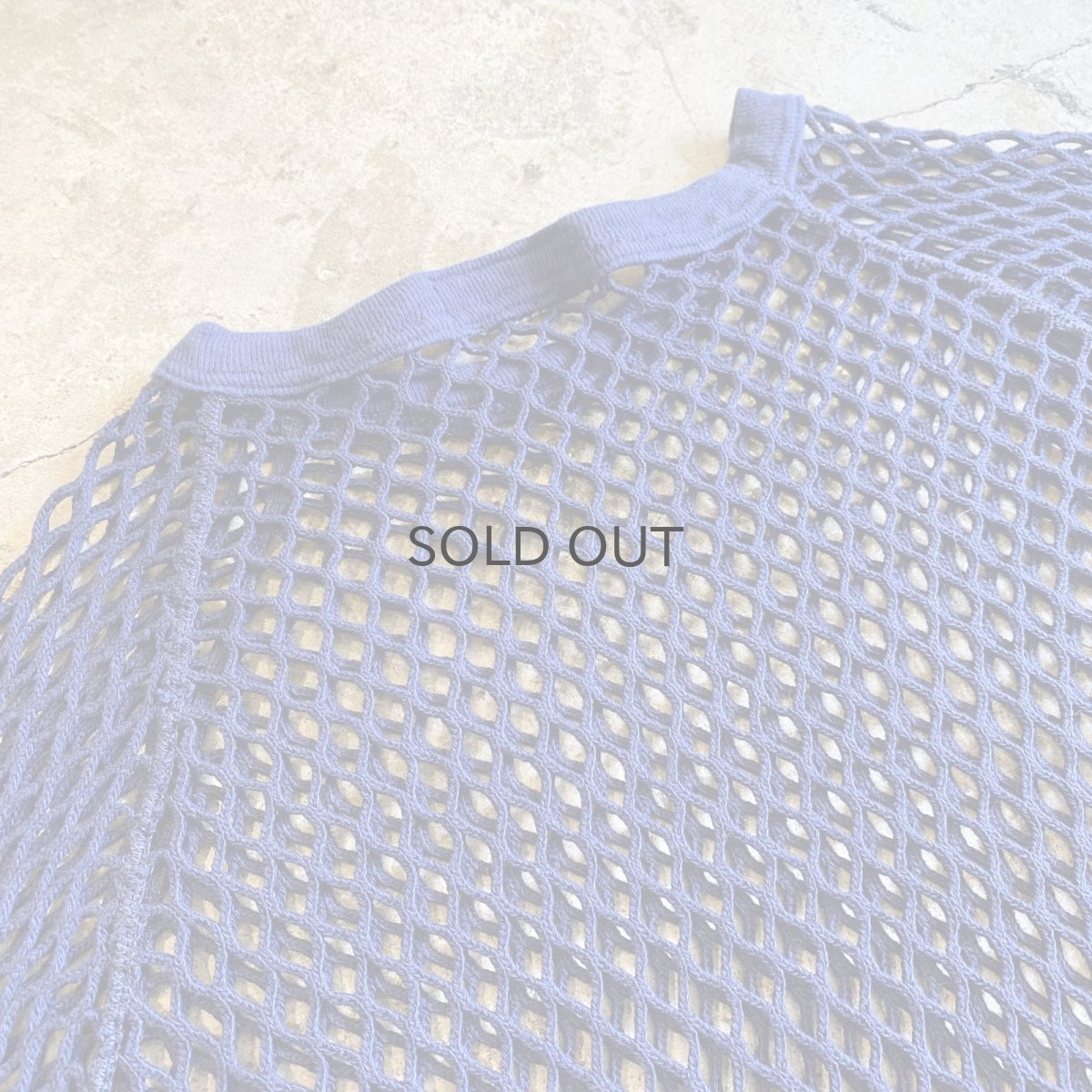 画像9: NAVY COLOR MESH DESIGN S/S TOPS / Ladies M (9)