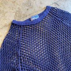 画像3: NAVY COLOR MESH DESIGN S/S TOPS / Ladies M (3)