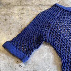 画像4: NAVY COLOR MESH DESIGN S/S TOPS / Ladies M (4)