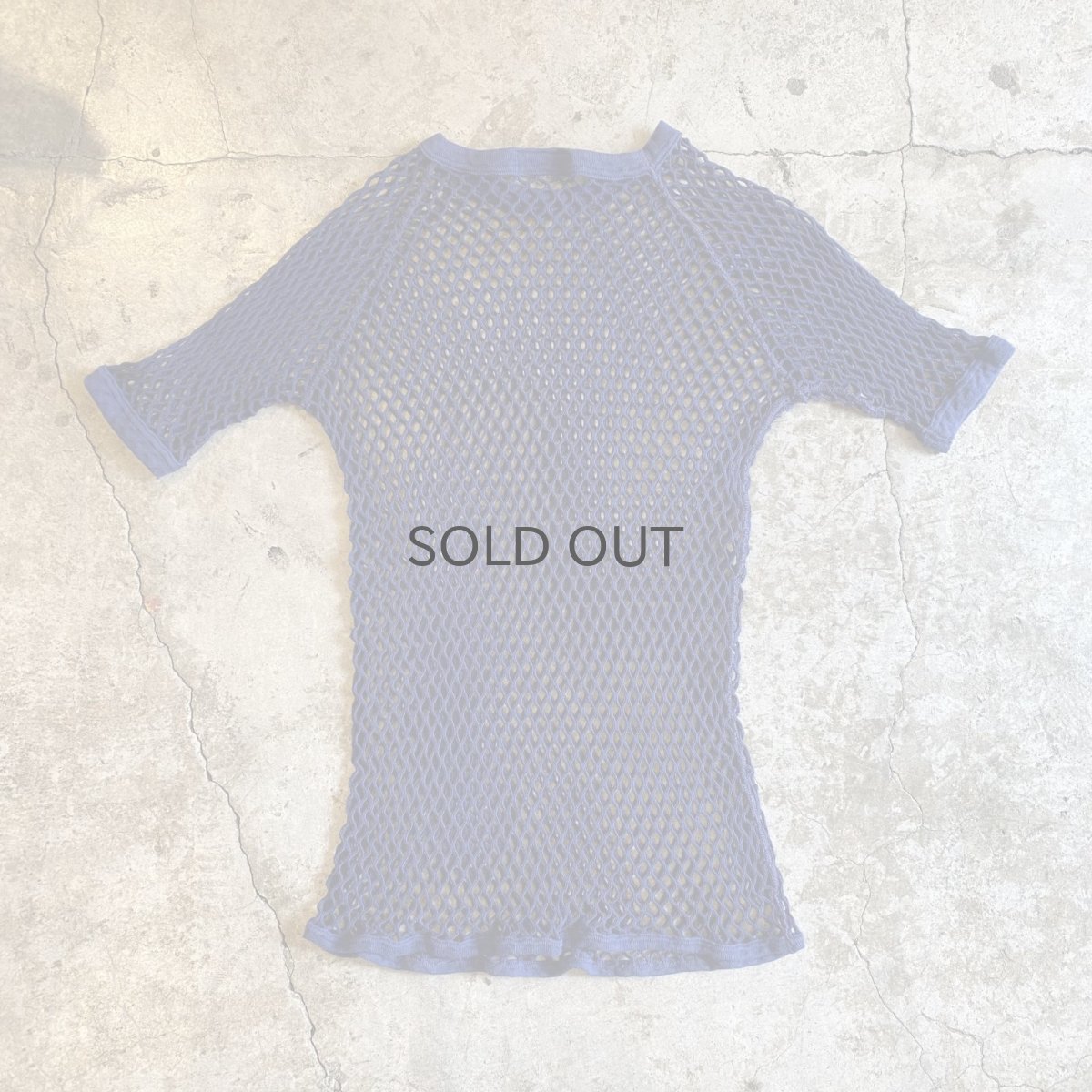 画像2: NAVY COLOR MESH DESIGN S/S TOPS / Ladies M (2)