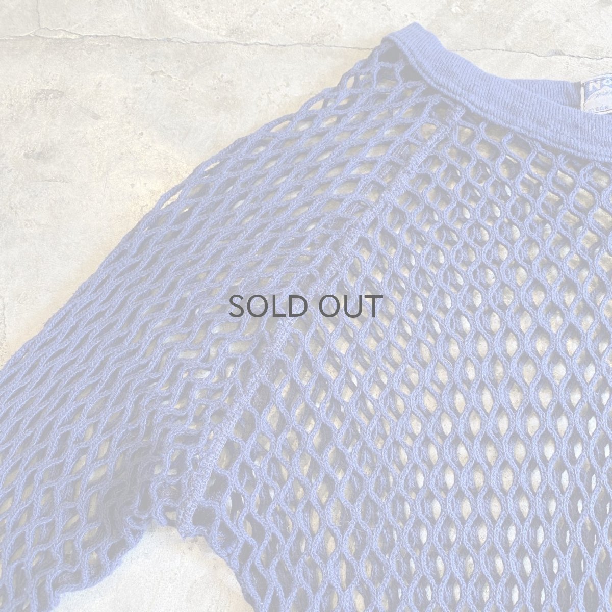 画像8: NAVY COLOR MESH DESIGN S/S TOPS / Ladies M (8)