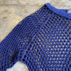 画像8: NAVY COLOR MESH DESIGN S/S TOPS / Ladies M (8)