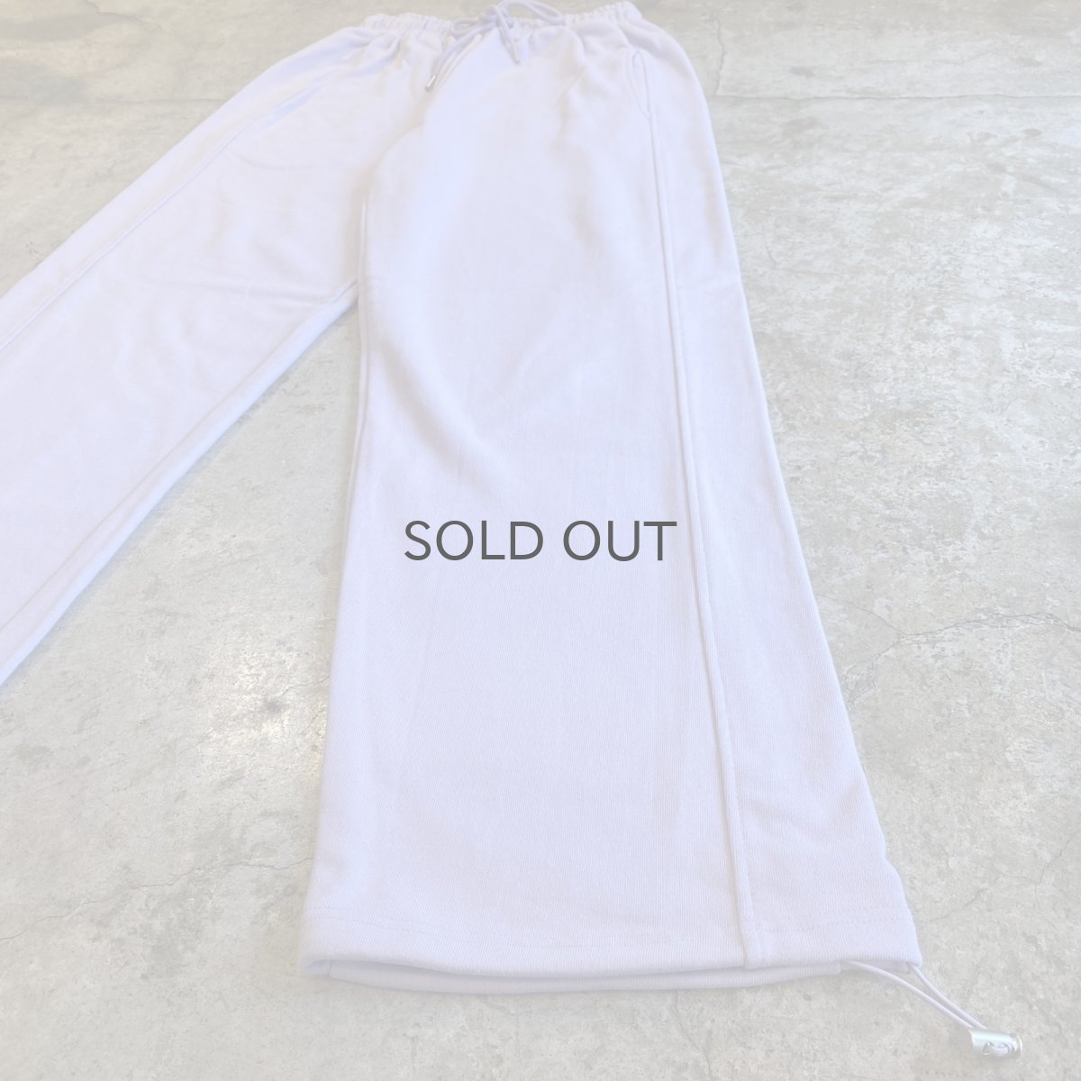 画像5: LAVENDER COLOR DESIGN DRAW CORD WIDE SWEAT PANTS / FREE~W34 (5)