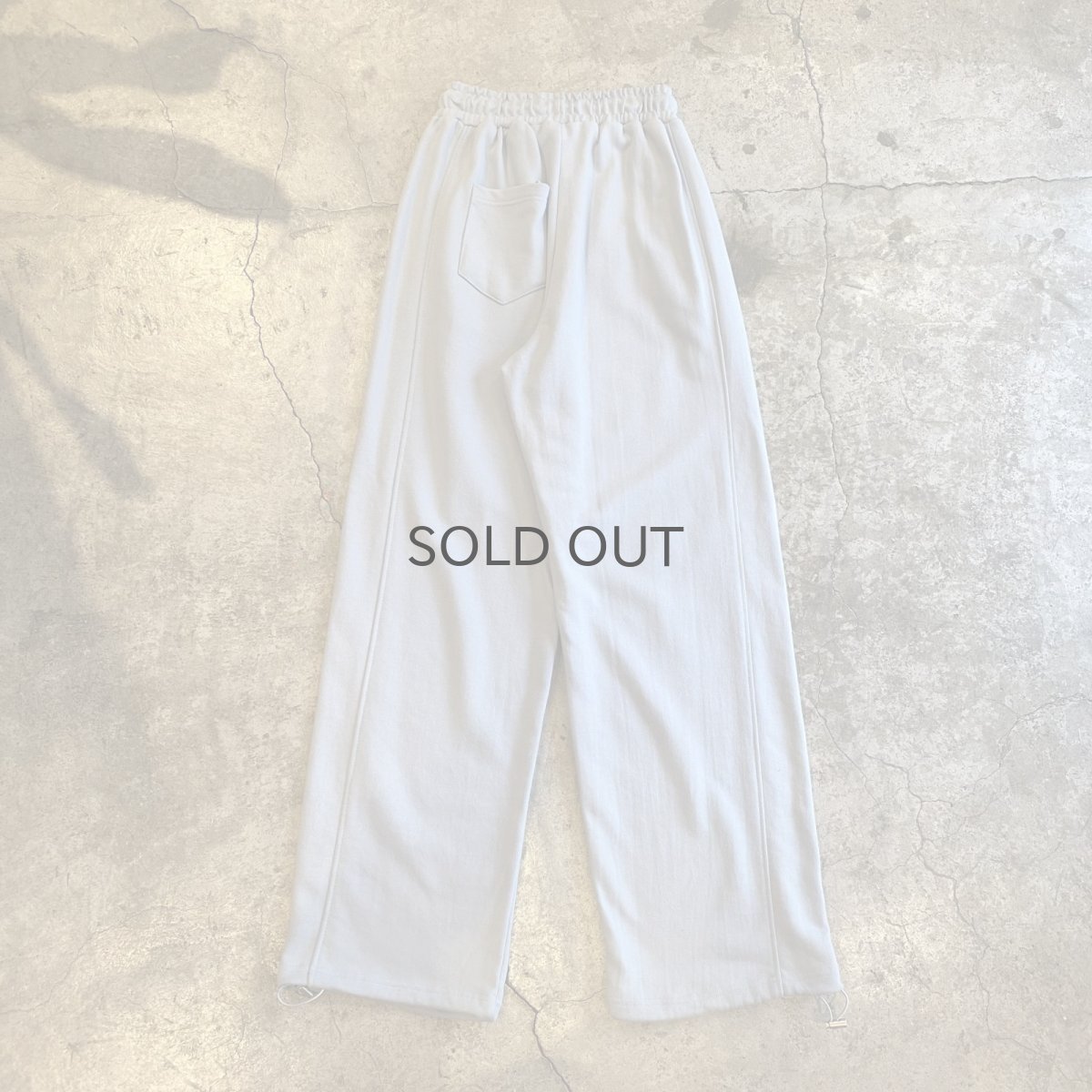 画像2: LIGHT BLUE COLOR DESIGN DRAW CORD WIDE SWEAT PANTS / FREE~W35 (2)