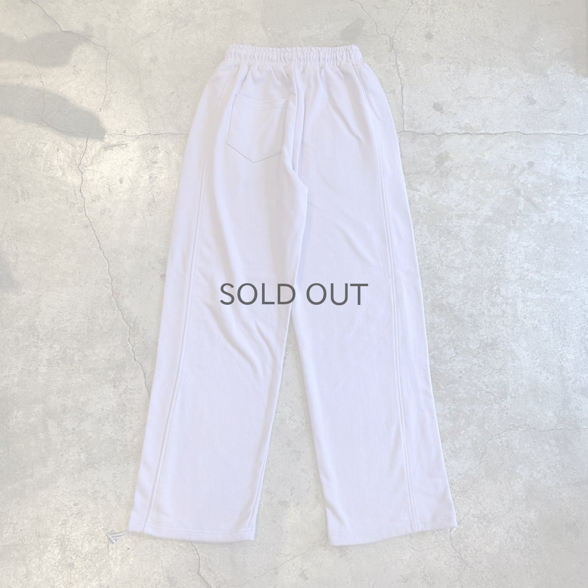 画像2: LAVENDER COLOR DESIGN DRAW CORD WIDE SWEAT PANTS / FREE~W34 (2)