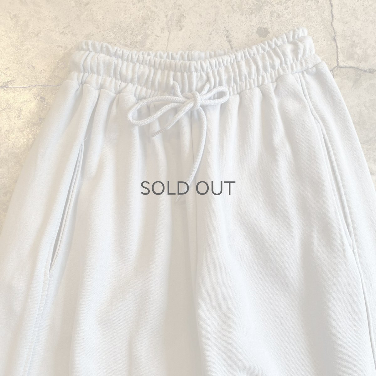 画像4: LIGHT BLUE COLOR DESIGN DRAW CORD WIDE SWEAT PANTS / FREE~W35 (4)