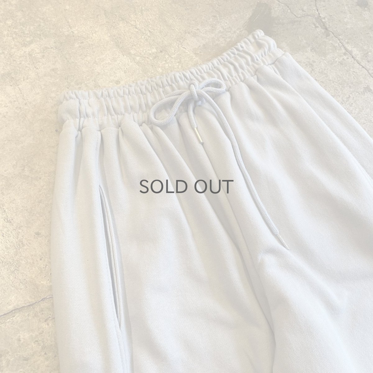 画像3: LIGHT BLUE COLOR DESIGN DRAW CORD WIDE SWEAT PANTS / FREE~W35 (3)