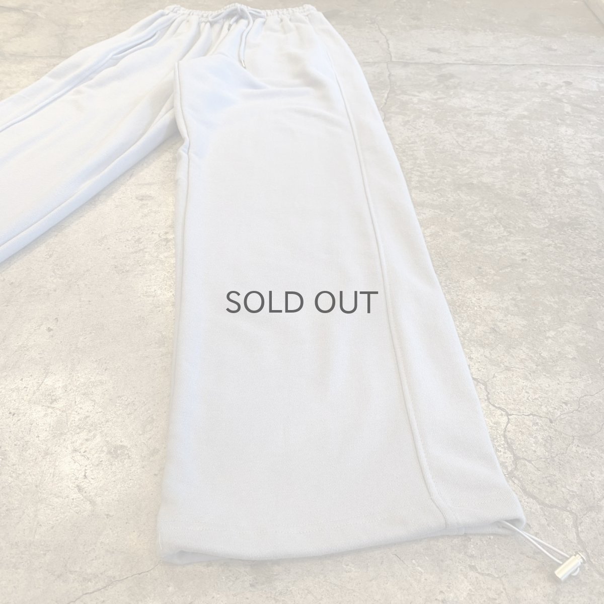 画像5: LIGHT BLUE COLOR DESIGN DRAW CORD WIDE SWEAT PANTS / FREE~W35 (5)