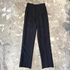 画像1: SIDE STUDS DECORATIVE BLACK COLOR SLACKS / W28~W33 (1)