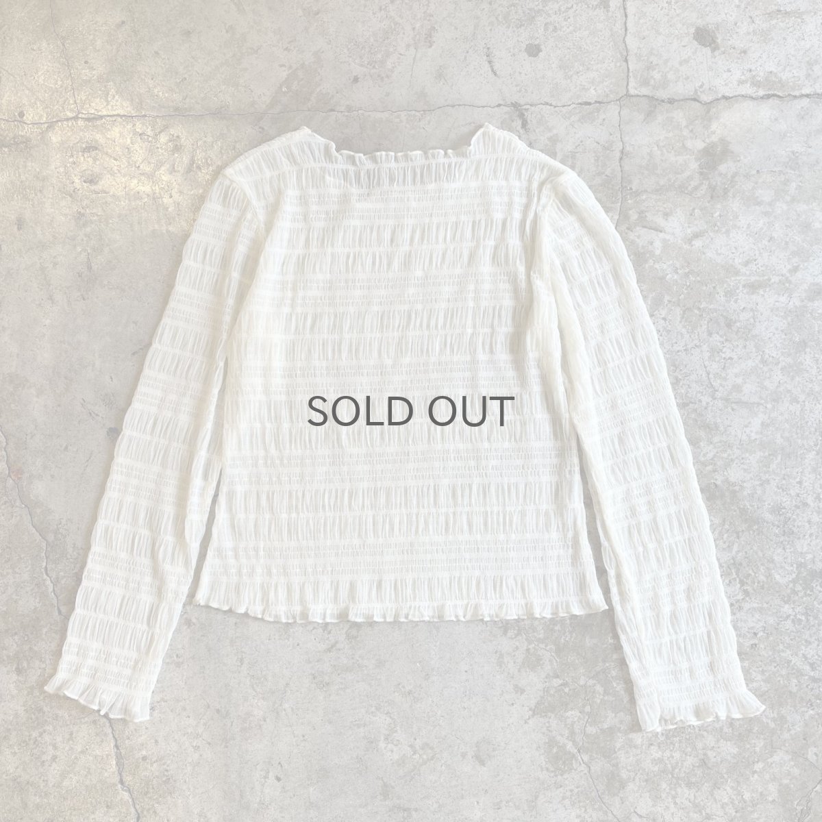 画像2: ALL OVER LINE PATTERN TULLE L/S TOPS / Ladies S~M (2)