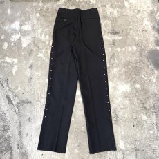 画像2: SIDE STUDS DECORATIVE BLACK COLOR SLACKS / W28~W33 (2)