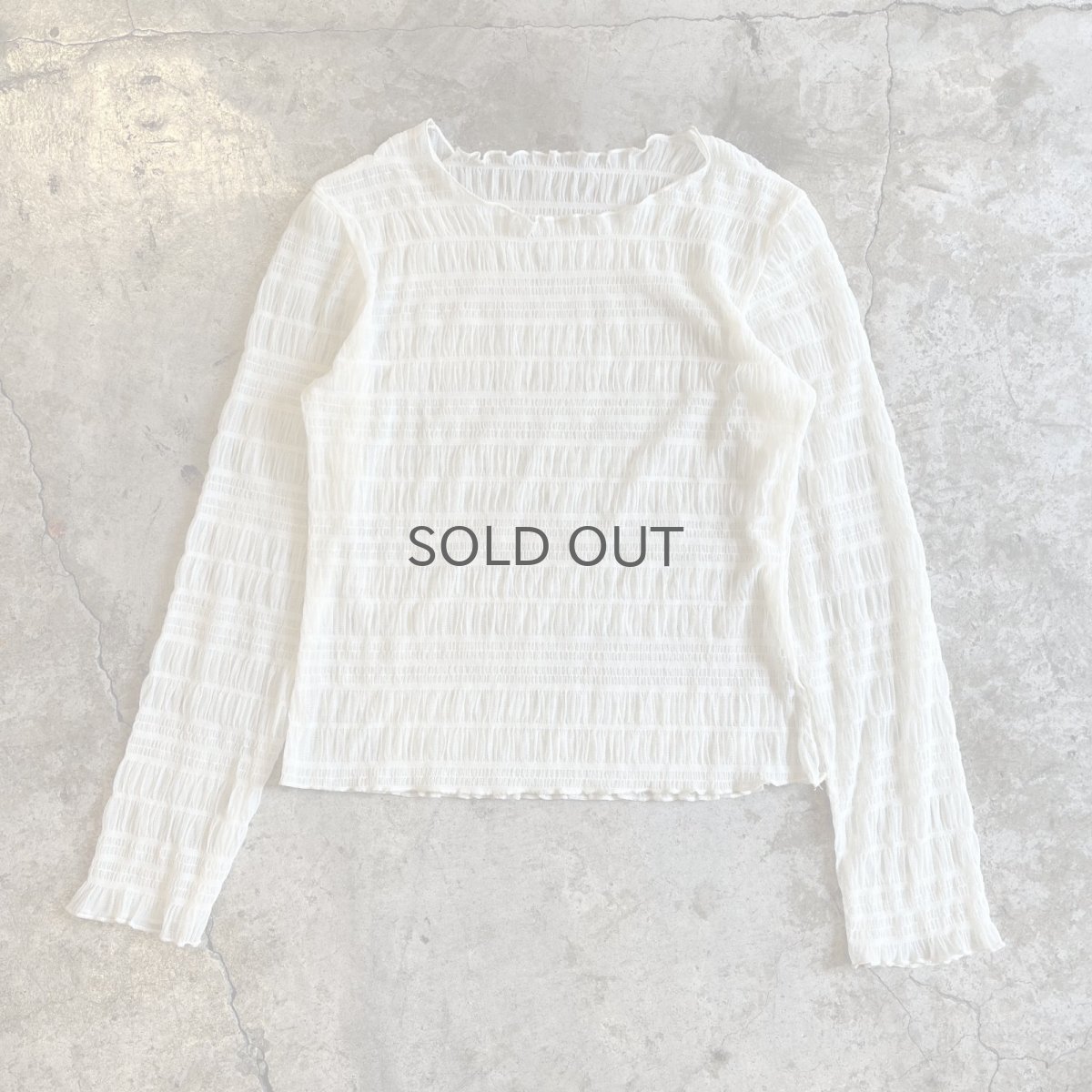 画像1: ALL OVER LINE PATTERN TULLE L/S TOPS / Ladies S~M (1)
