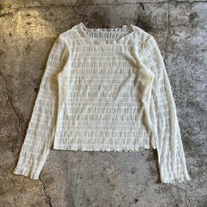 画像1: ALL OVER LINE PATTERN TULLE L/S TOPS / Ladies S~M (1)