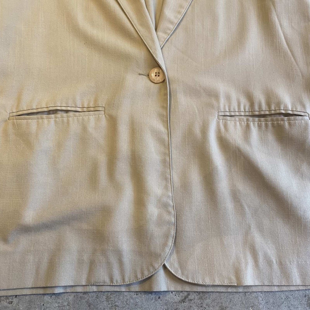 画像4: BEIGE COLOR OVER DESIGN TAILORED JACKET / Ladies L (4)