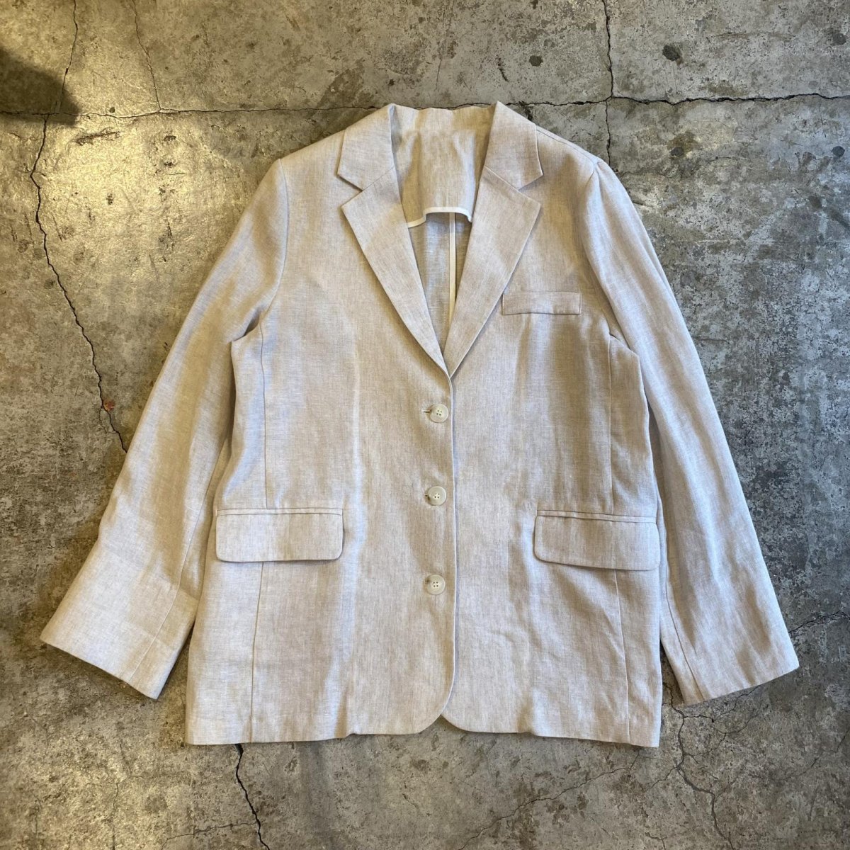 画像1: THREE BUTTON OVER SIZE TAILORED JACKET / Ladies L (1)