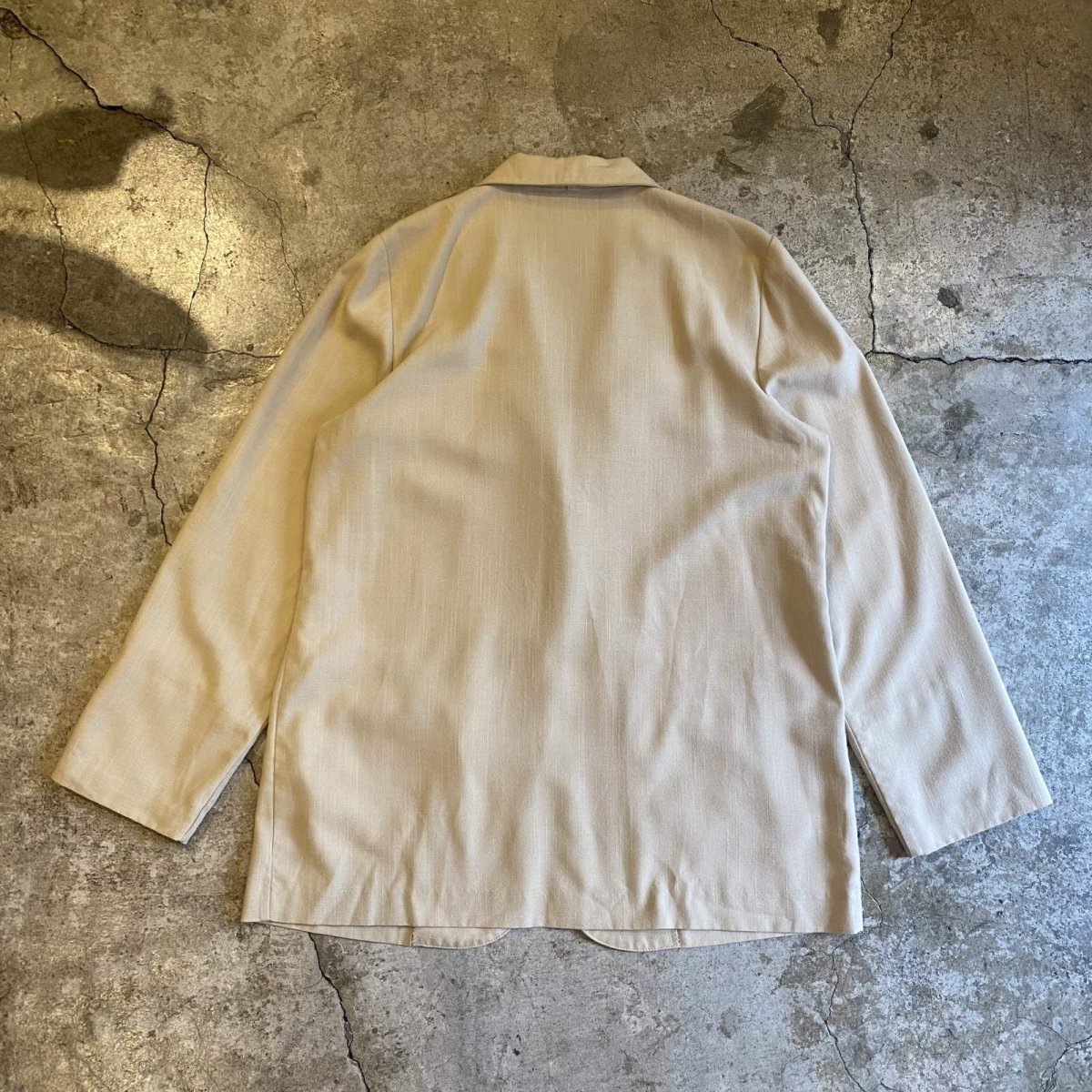 画像2: BEIGE COLOR OVER DESIGN TAILORED JACKET / Ladies L (2)