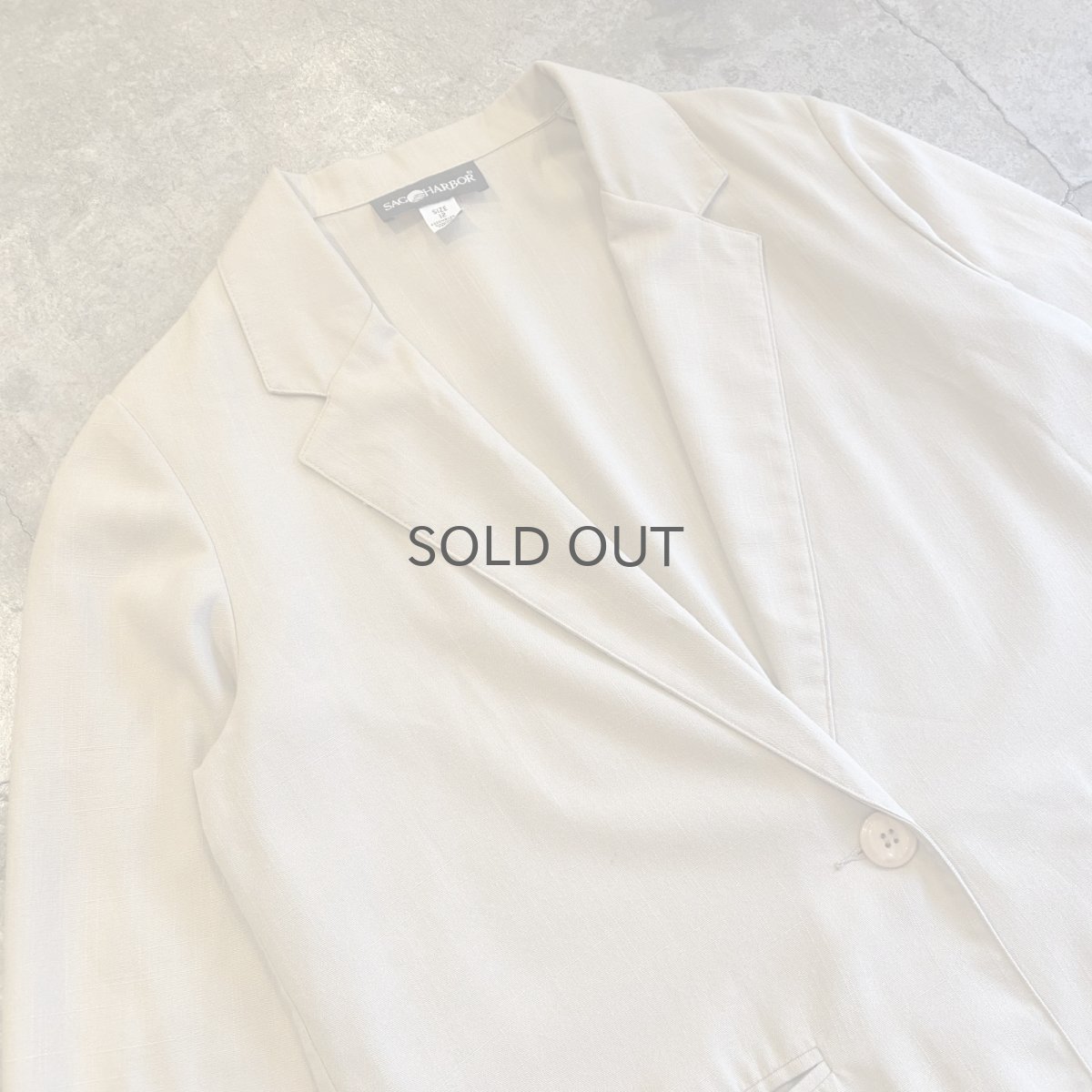 画像3: BEIGE COLOR OVER DESIGN TAILORED JACKET / Ladies L (3)