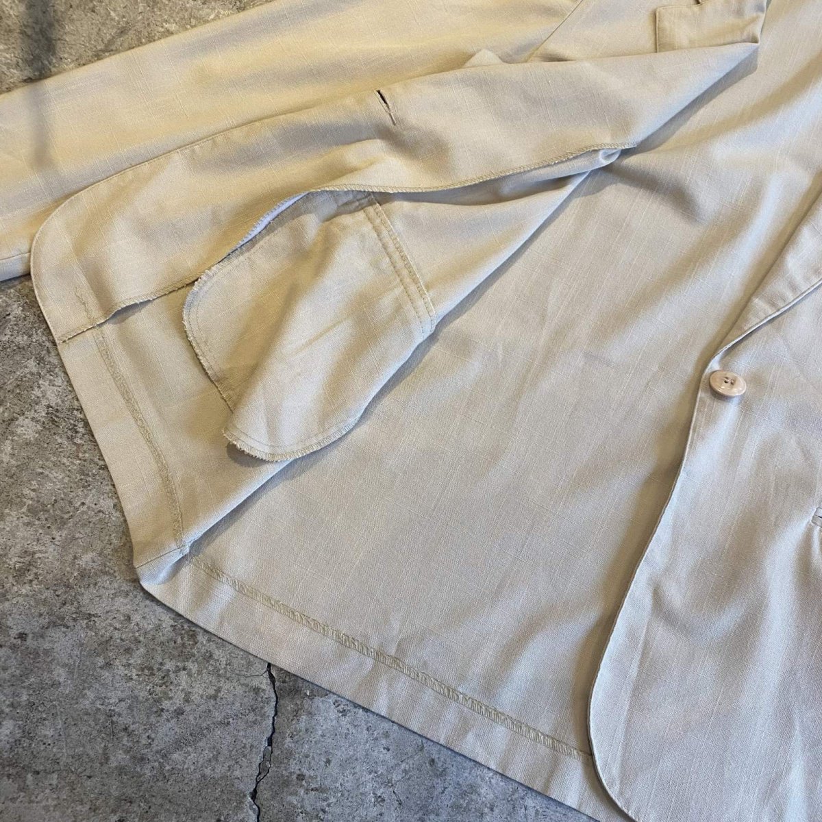 画像6: BEIGE COLOR OVER DESIGN TAILORED JACKET / Ladies L (6)