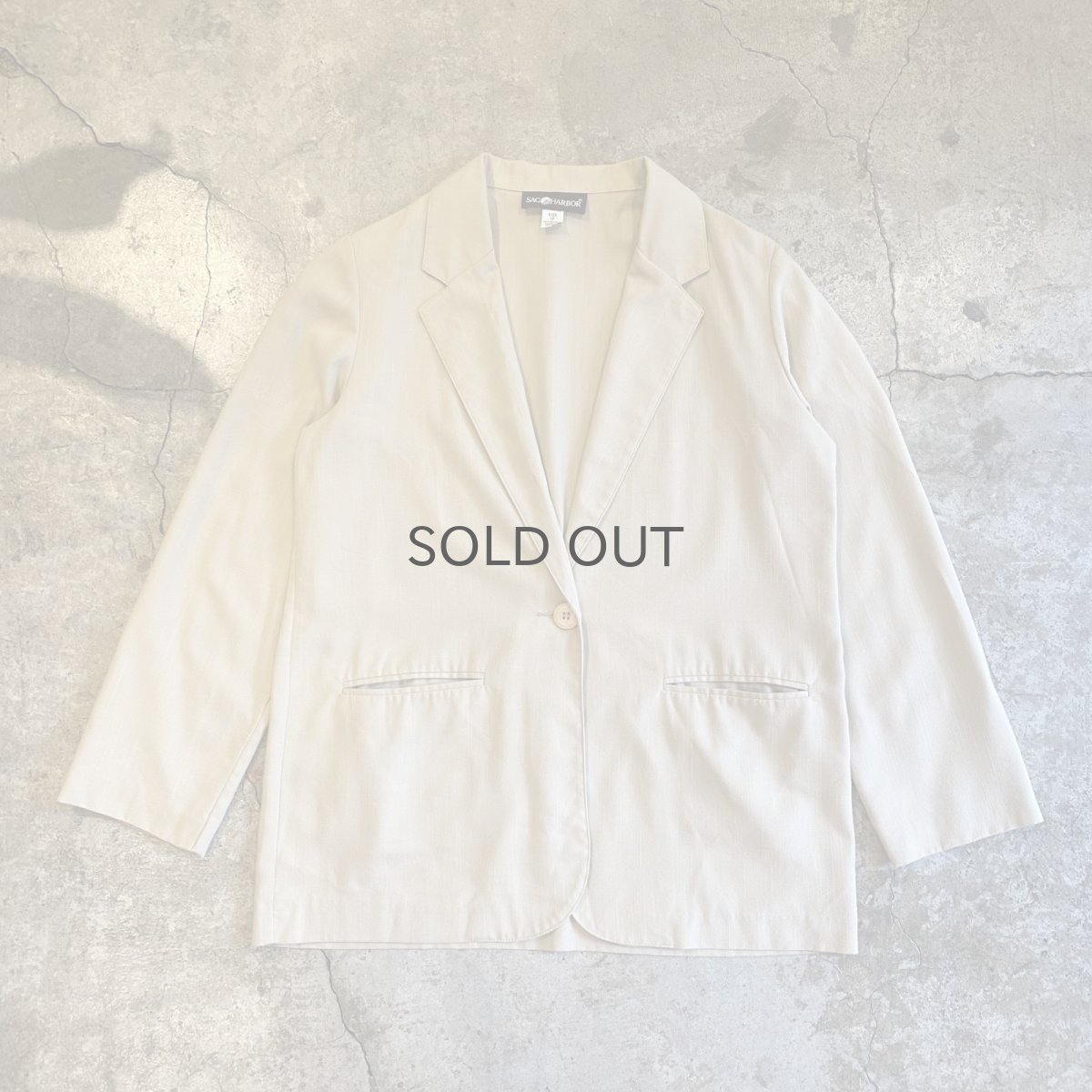 画像1: BEIGE COLOR OVER DESIGN TAILORED JACKET / Ladies L (1)