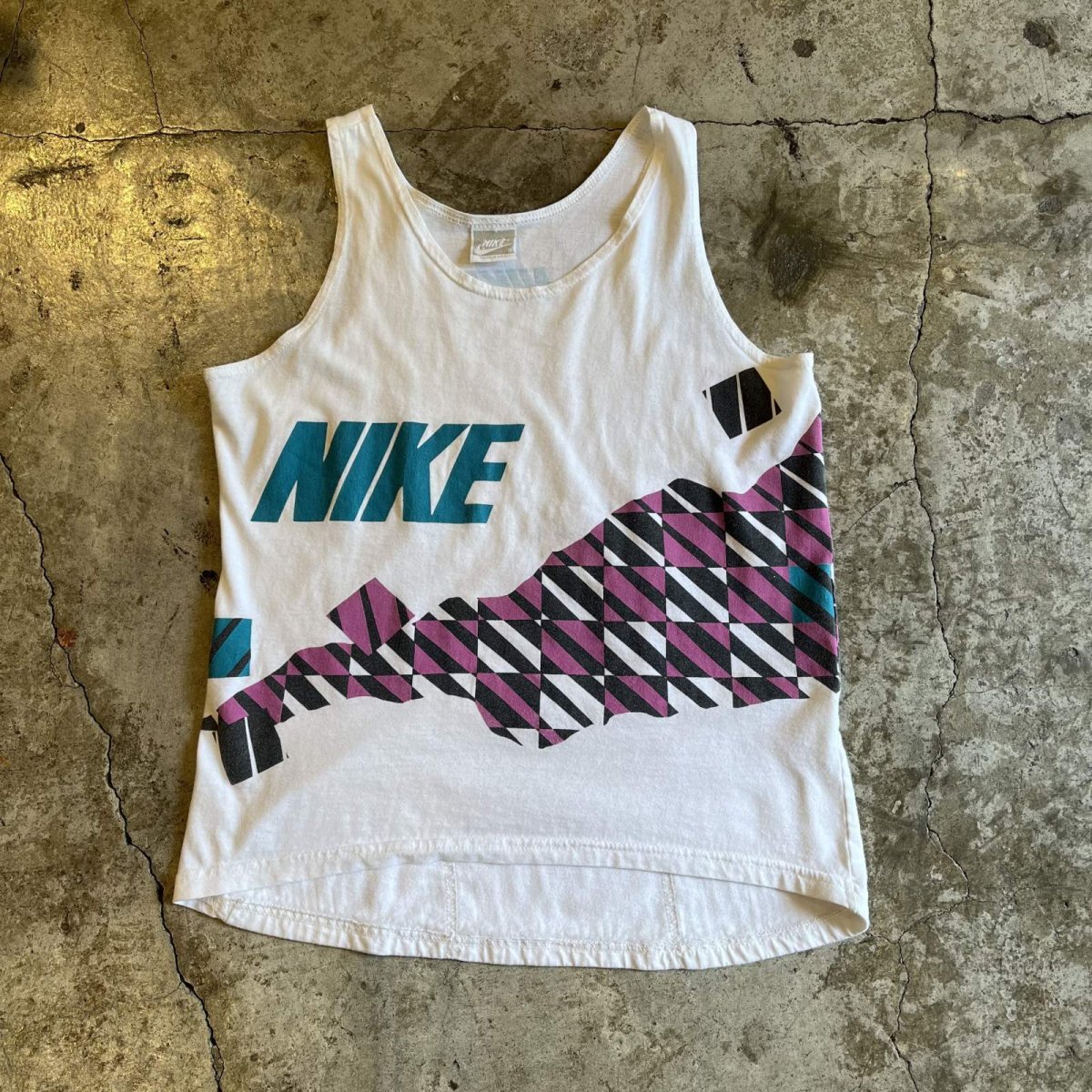 画像1: OLD【NIKE】BOTH SIDES COLOR PRINTED CYCLING DESIGN N/S TOPS / Ladies M(S) / MADE IN USA  (1)