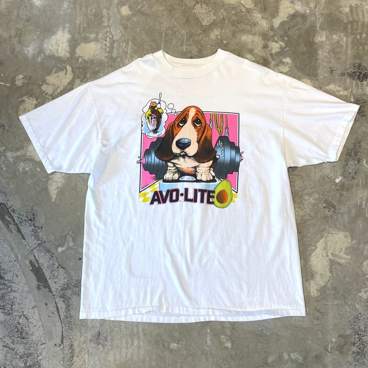 画像1: 90's FUNNY DOG PRINTED S/S TEE / Mens XL / MADE IN USA (1)