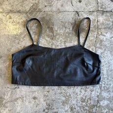 画像1: BLACK COLOR FAUX LEATHER DESIGN BUSTIER / Ladies M (1)