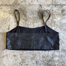 画像2: BLACK COLOR FAUX LEATHER DESIGN BUSTIER / Ladies M (2)