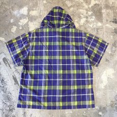 画像2: ALL OVER CHECK PATTERN S/S HOODIE TOPS / Mens L (2)
