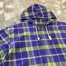 画像3: ALL OVER CHECK PATTERN S/S HOODIE TOPS / Mens L (3)