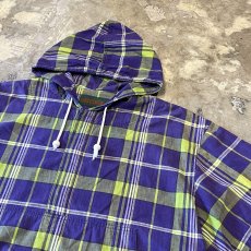 画像4: ALL OVER CHECK PATTERN S/S HOODIE TOPS / Mens L (4)