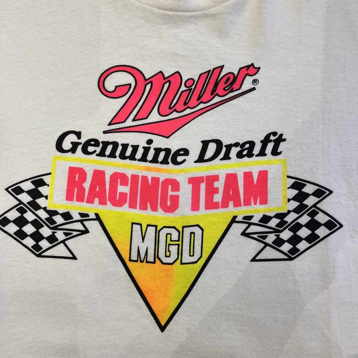 画像7: 80's "MILLER RACING TEAM MGD" PRINTED DESIGN OVER N/S TOPS / Ladies L(XL) / MADE IN USA (7)