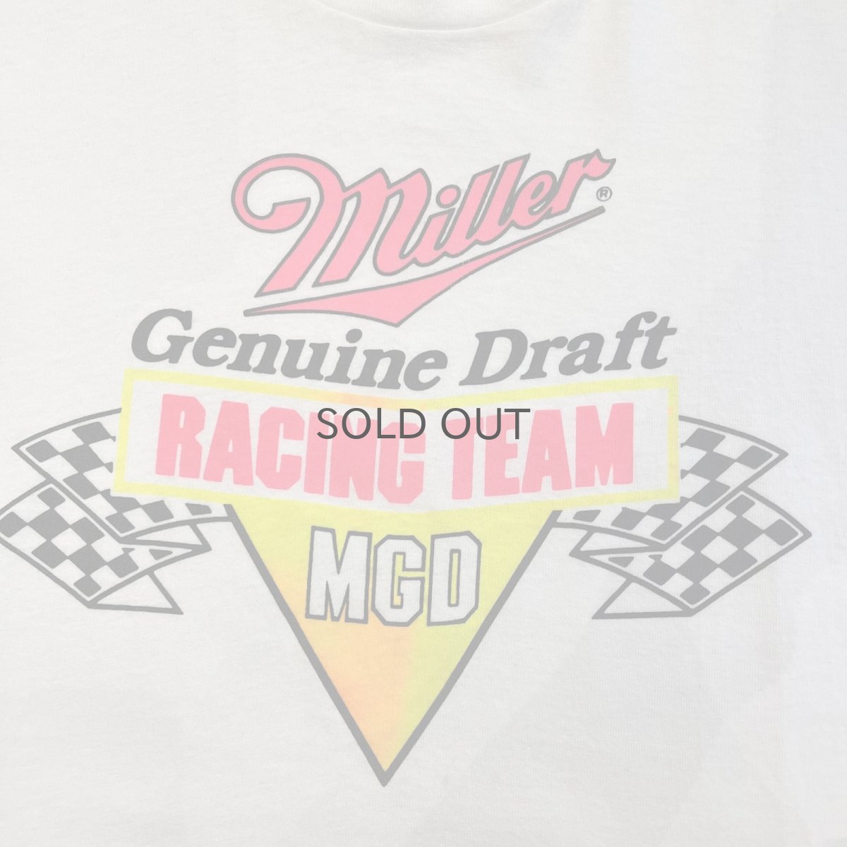 画像7: 80's "MILLER RACING TEAM MGD" PRINTED DESIGN OVER N/S TOPS / Ladies L(XL) / MADE IN USA (7)