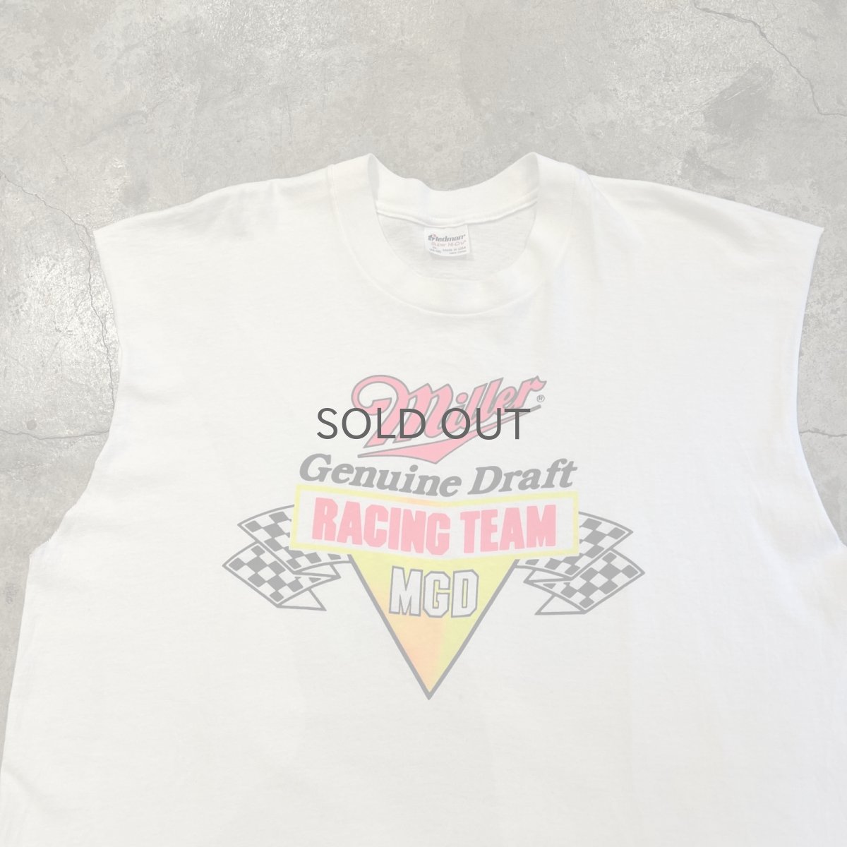 画像6: 80's "MILLER RACING TEAM MGD" PRINTED DESIGN OVER N/S TOPS / Ladies L(XL) / MADE IN USA (6)