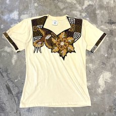画像1: OLD ART GRAPHIC PATCHED S/S TEE / Mens XL / MADE IN PANAMA (1)