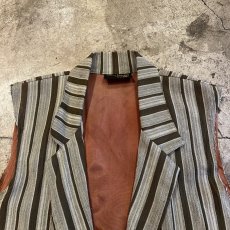 画像7: ALL OVER STRIPE PATTERN OVER DESIGN VEST / Ladies L (7)