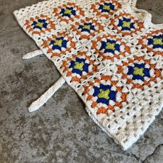画像4: 2 WAY BACK RIBOON DESIGN CROCHET VEST / Ladies M (4)