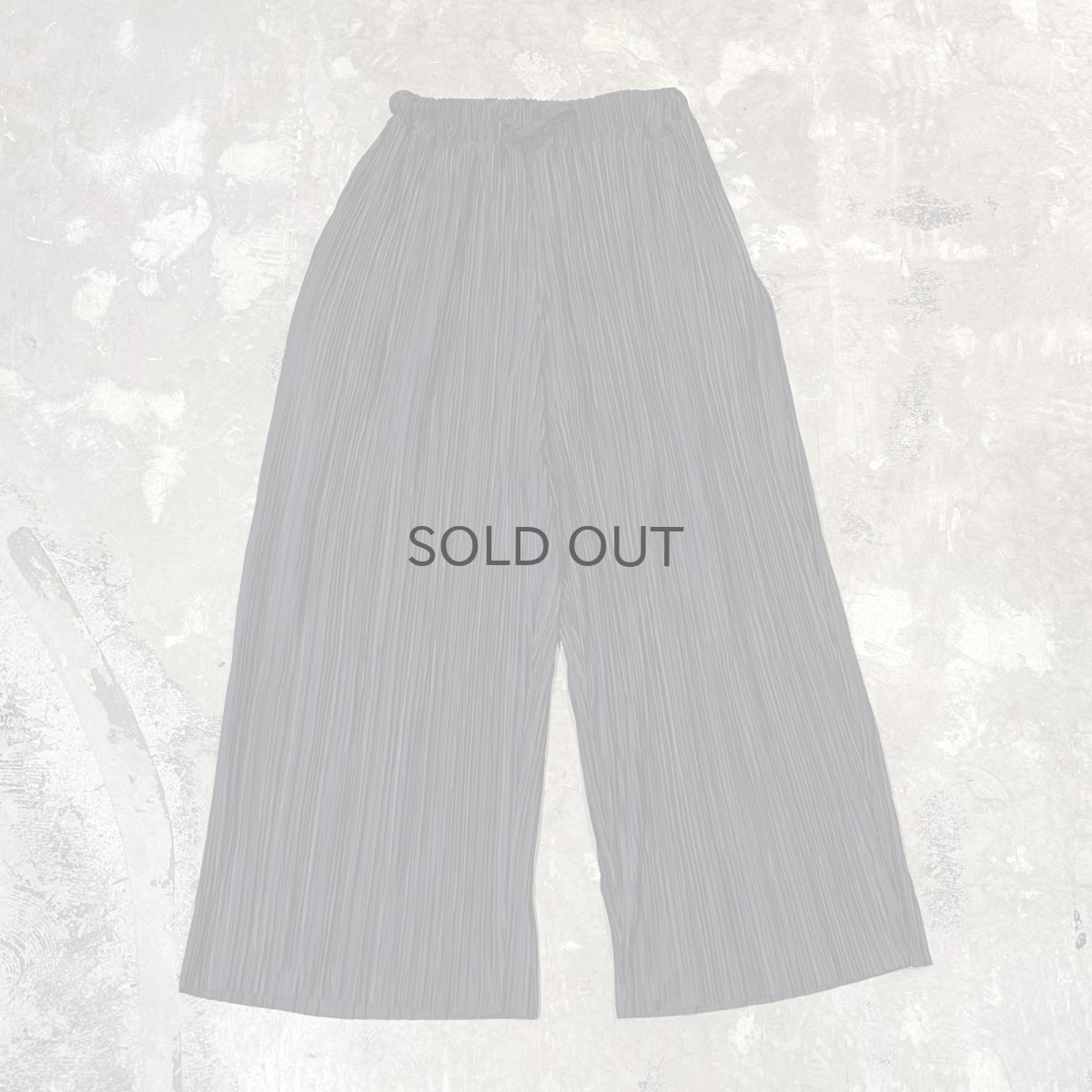 画像1: BLACK COLOR WIDE SILHOUETTE PLEATED PANTS / FREE (1)
