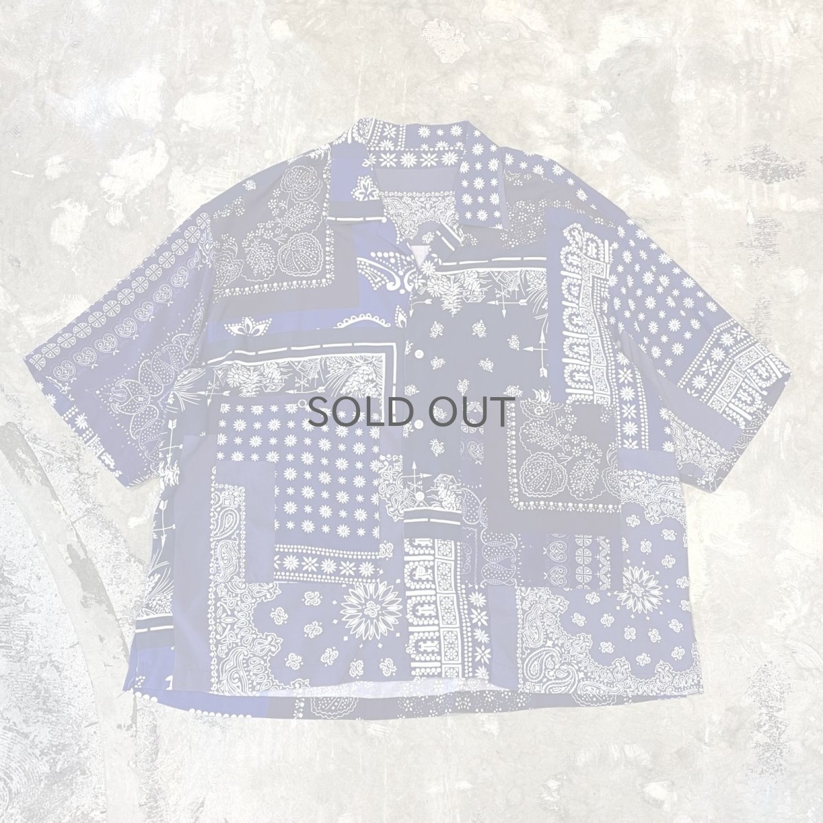 画像1: ALL OVER PATTERN SWITCHED OPEN COLLAR L/S SHIRT / Mens XL (1)