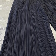 画像7: BLACK COLOR WIDE SILHOUETTE PLEATED PANTS / FREE (7)