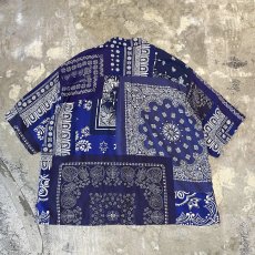 画像2: ALL OVER PATTERN SWITCHED OPEN COLLAR L/S SHIRT / Mens XL (2)