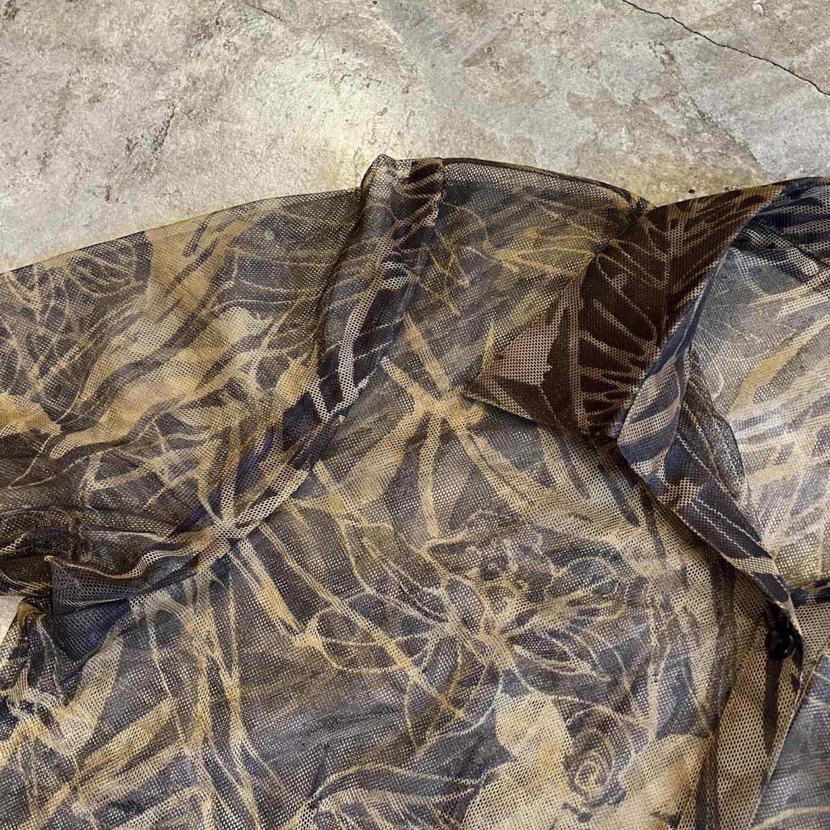 画像9: ALL OVER FLOWER PATTERN SHORT DESIGN TULLE SHEER SHIRT / Ladies M (9)