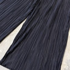 画像6: BLACK COLOR WIDE SILHOUETTE PLEATED PANTS / FREE (6)