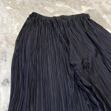 画像9: BLACK COLOR WIDE SILHOUETTE PLEATED PANTS / FREE (9)