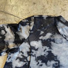 画像9: MONOCHROME TIE DYE PATTERN SHORT DESIGN TULLE SHEER L/S TOPS / Ladies M (9)