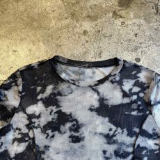 画像8: MONOCHROME TIE DYE PATTERN SHORT DESIGN TULLE SHEER L/S TOPS / Ladies M (8)